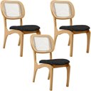 Ver imagem 2 de Kit 3 Cadeiras para Sala de Jantar Cozinha Estofada e Tela Mariah L02 Linho Chumbo - Lyam Decor