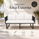 Ver imagem 2 de Sofá 3 Lugares Corda Náutica Alumínio Preto Área Externa Piscina Gourmet Varanda Jardim