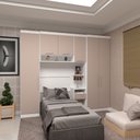 Ver imagem 1 de Quarto de Solteiro com Guarda Roupas e Mesa de Cabeceira Alpes Luciane Móveis