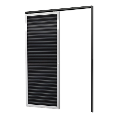 Porta de Correr Suspensa Veneziana Dir L.25 Mix Preta 210x80 Brimak