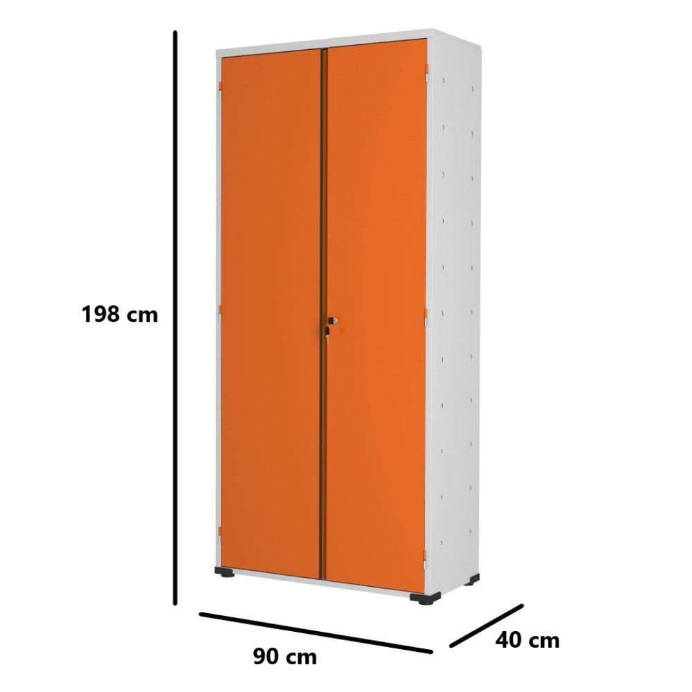 Armário Aço Escritório Fechadura 4 Prateleiras Ea301 Laranja - 3