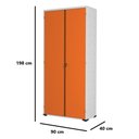 Ver imagem 3 de Armário Aço Escritório Fechadura 4 Prateleiras Ea301 Laranja