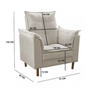 Ver imagem 3 de Poltrona Amamentação e Mini Puff Opala Suede Bege Pés Palito