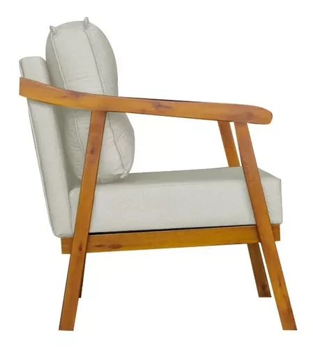 Poltrona Decorativa Vitória Corino Bege - 3