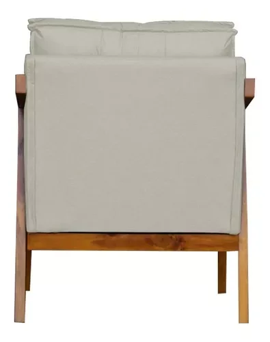 Poltrona Decorativa Vitória Corino Bege - 4