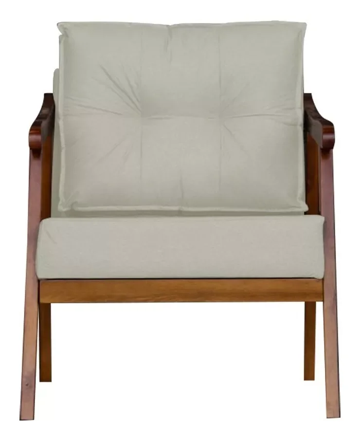 Poltrona Decorativa Vitória Corino Bege - 2