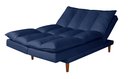 Ver imagem 2 de Sofá Cama Vancouver 3 Lugares Império Reclinável Casal Pés Madeira Suede Azul Marinho 375
