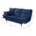 Ver imagem 7 de Sofá Cama Vancouver 3 Lugares Império Reclinável Casal Pés Madeira Suede Azul Marinho 375