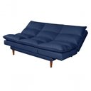 Ver imagem 5 de Sofá Cama Vancouver 3 Lugares Império Reclinável Casal Pés Madeira Suede Azul Marinho 375