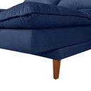 Ver imagem 4 de Sofá Cama Vancouver 3 Lugares Império Reclinável Casal Pés Madeira Suede Azul Marinho 375