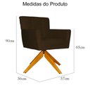 Ver imagem 5 de Poltrona Decorativa Onix Pés Giratório de Madeira Suede Marrom - DS Estofados