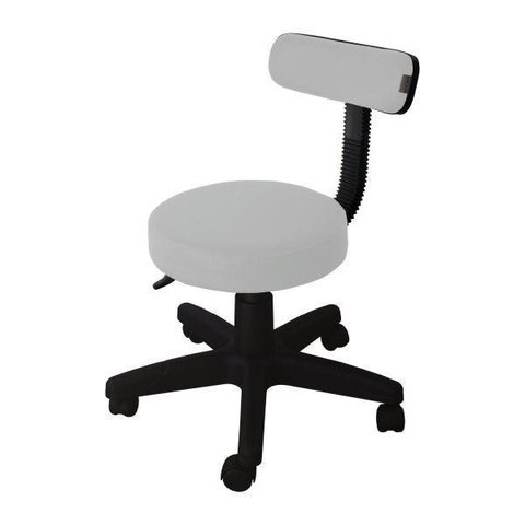 Cadeira Giratória para Escritório Encosto Tira Mocho Ecoflex Branco/Couro