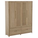 Ver imagem 1 de Guarda Roupa Casal 178cm 4 Portas Madeira Maciça Nira Tauari F07 - Mpozenato