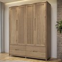 Ver imagem 2 de Guarda Roupa Casal 178cm 4 Portas Madeira Maciça Nira Tauari F07 - Mpozenato
