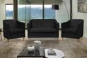 Ver imagem 2 de Kit Namoradeira e 2 Poltronas Titânio Suede Preto