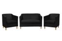Ver imagem 1 de Kit Namoradeira e 2 Poltronas Titânio Suede Preto