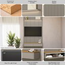 Ver imagem 3 de Painel Ripado Modular 141cm Ozero Prateleira MDP/MDF Nicho Arredondado Gris/Tauari Fosco G77 - Gran