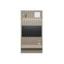 Ver imagem 6 de Painel Ripado Modular 141cm Ozero Prateleira MDP/MDF Nicho Arredondado Gris/Tauari Fosco G77 - Gran