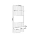 Ver imagem 4 de Painel Ripado Modular 141cm Ozero Prateleira MDP/MDF Nicho Arredondado Gris/Tauari Fosco G77 - Gran