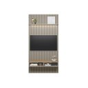 Ver imagem 7 de Painel Ripado Modular 141cm Ozero Prateleira MDP/MDF Nicho Arredondado Gris/Tauari Fosco G77 - Gran
