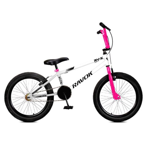 Bicicleta Aro 20 Bmx Rv-x Aero Freio V-brake Infantil:branco Rosa