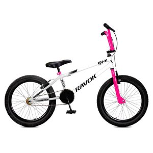 Bicicleta Aro 20 Bmx Rv-x Aero Freio V-brake Infantil:branco Rosa