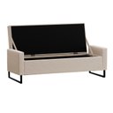 Ver imagem 2 de Recamier Bau Paris Base de Metal 1,40m Linho Bege - Inova Decor