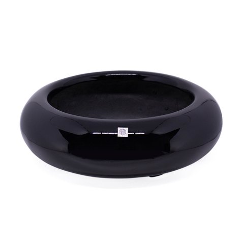 Vaso Bacia Decorativo Redondo Preto M 13x40 cm - D’Rossi