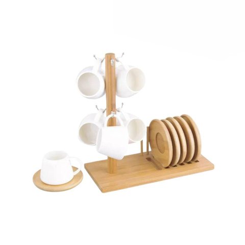 Conjunto para Café com Suporte em Cerâmica Oásis com 13 Peças Haüskraft