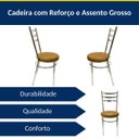 Ver imagem 4 de Conjunto de Mesa Redonda com 4 Cadeiras Cromadas Reforço Assento Caramelo e Tampo de Vidro