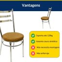 Ver imagem 6 de Conjunto de Mesa Redonda com 4 Cadeiras Cromadas Reforço Assento Caramelo e Tampo de Vidro