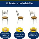 Ver imagem 3 de Conjunto de Mesa Redonda com 4 Cadeiras Cromadas Reforço Assento Caramelo e Tampo de Vidro
