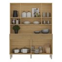 Ver imagem 4 de Armário de Cozinha Compacta Mdf 8 Portas Paris Plus - Freijó-supremo-com Ripado
