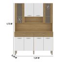 Ver imagem 3 de Armário de Cozinha Compacta Mdf 8 Portas Paris Plus - Freijó-supremo-com Ripado