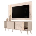 Ver imagem 1 de Rack Bancada e Painel para Tv Cronos Calacata Off White – Madetec