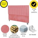 Ver imagem 3 de Cabeceira Cama Box Casal 140 Cm Carla Suede Rosa e Frame