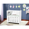 Mini Berço/Moisés Fofim Branco em MDF com Rodinhas e Colchão - 1