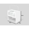 Mini Berço/Moisés Fofim Branco em MDF com Rodinhas e Colchão - 3