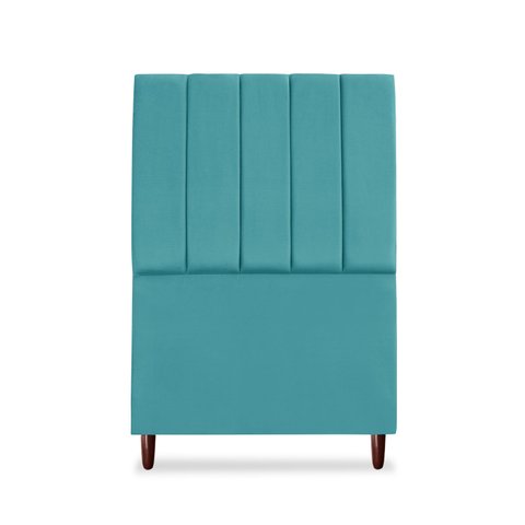 Cabeceira Cama Box Solteiro Estofada Carla 90 Cm Suede:azul Turquesa