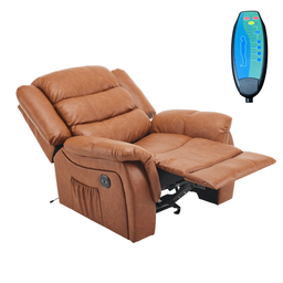 Poltrona do Papai Reclinável Elétrica Massageadora Ocean Corino Premium Marrom - 3