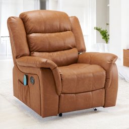 Poltrona do Papai Reclinável Elétrica Massageadora Ocean Corino Premium Marrom - 8