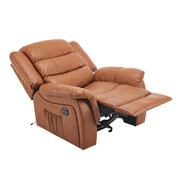 Poltrona do Papai Reclinável Elétrica Massageadora Ocean Corino Premium Marrom - 9