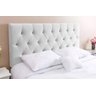 Cabeceira Casal 138 - Bello Box - Estilo Capitonê Tecido Sintético Branco Sem Strass - 1