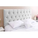 Ver imagem 1 de Cabeceira Casal 138 - Bello Box - Estilo Capitonê Tecido Sintético Branco Sem Strass