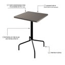 Ver imagem 4 de Mesa Bistrô Quadrada Barcelona 80cm Cinza Off White