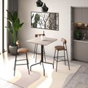 Ver imagem 2 de Mesa Bistrô Quadrada Barcelona 80cm Cinza Off White