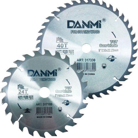 Kit 2 Lamina Disco de Corte Prata Circular Madeira 180/230mm