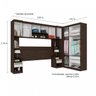 Quarto Modulado Casal de Canto 6 Peças 9 Portas Star Poliman Móveis - 4