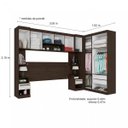 Ver imagem 4 de Quarto Modulado Casal de Canto 6 Peças 9 Portas Star Poliman Móveis