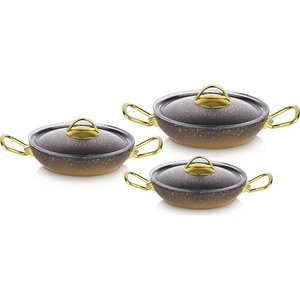 Conjunto de Panela Granito (sahan) Oms Collection Gold / 3 Peças